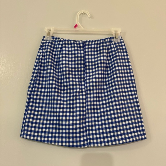 Love On A Hanger Gingham Mini Skirt in Blue White Size 1 - Picture 2 of 5